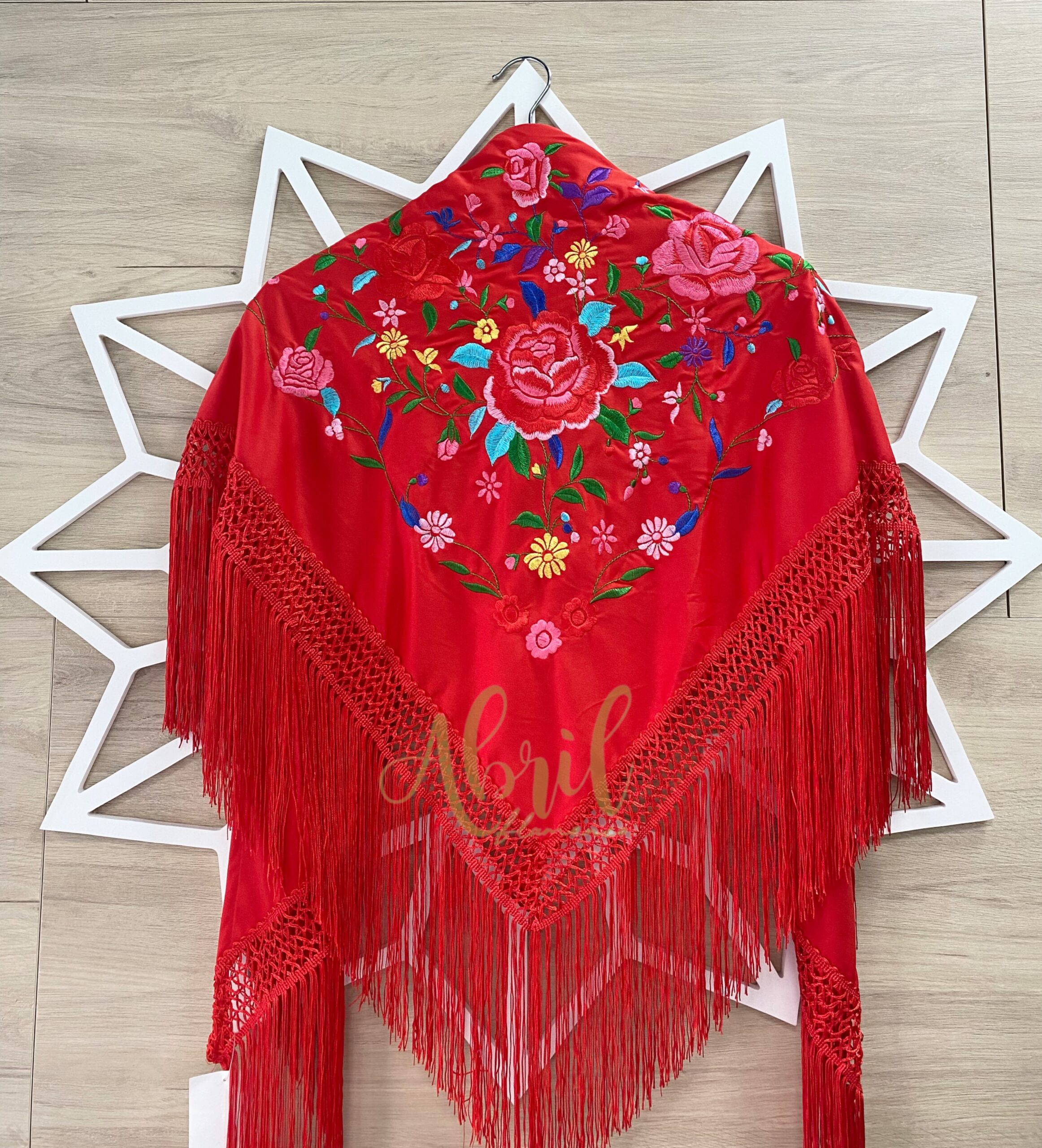Mantón Farruca rojo y colores
