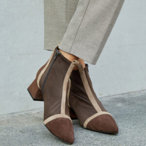 Botines marrón y beige