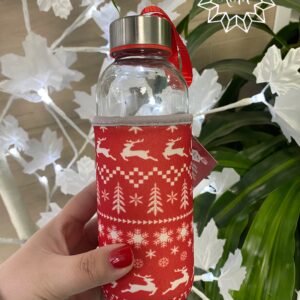 Botella Cristal con funda navideña