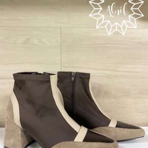 Botines marrón y beige