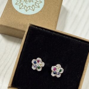 Pendientes flor (plata de ley)