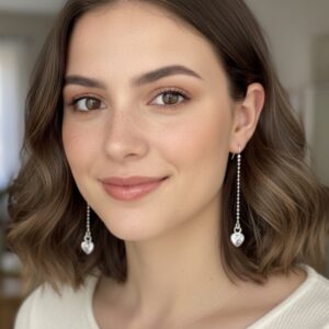 Pendientes largos y finitos corazón