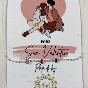 Pulsera 3 gotas cristal rosa