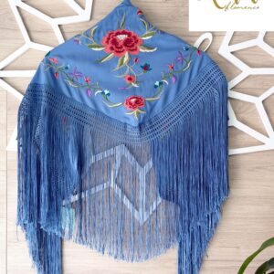 Mantón Cayetana azul ducado niña