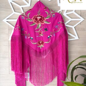 Mantón Cayetana fucsia mujer