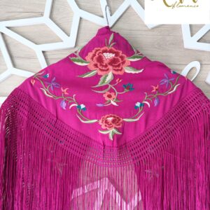Mantón Cayetana fucsia niña