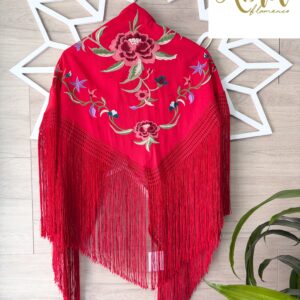 Mantón Cayetana rojo mujer