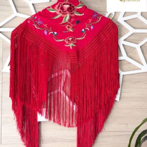 Mantón Cayetana rojo niña