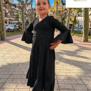 Bata Candela negra lunar al tono (niña)