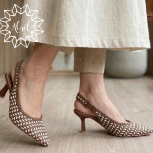 Zapatos tacón marrón y beige