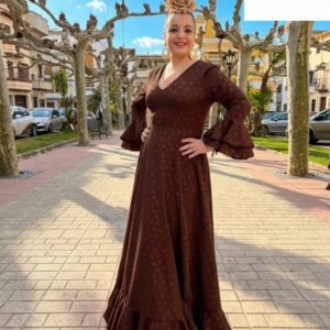 Bata Candela marrón lunar al tono