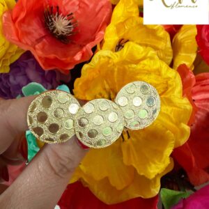 Broche 3 círculos dorados lunares al tono