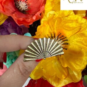 Broche abanico oro viejo