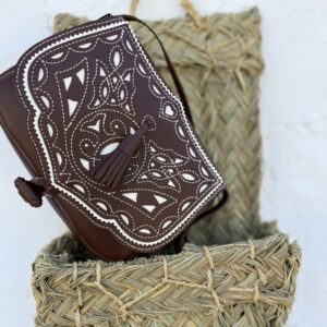 Bolso bandolera brocado moña