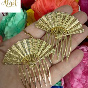 Peina dorada abanico varillas