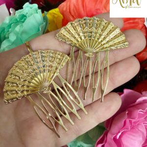 Peina dorada abanico varillas pequeño