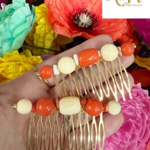 Peina beige y naranja