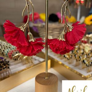 Pendientes clavel rojo