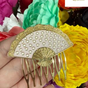 Peina abanico rosa y lunares