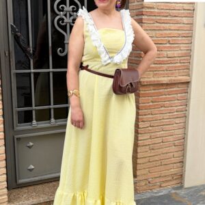 Bata Abril vichy amarillo