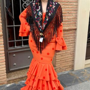 Vestido clavel naranja