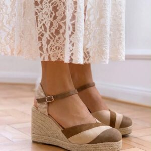 Cuñas esparto beige y marrón