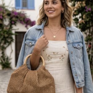 Bolso asas redondas madera