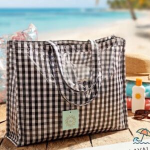 Bolso playa cuadros vichy