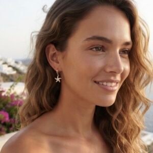 Pendientes aro y estrella de mar brilli