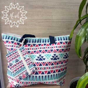 Bolso playa estampado azteca