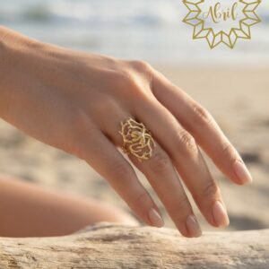 Anillo ajustable coral