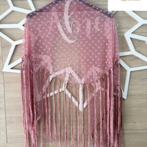 Mantón plumeti rosa empolvado