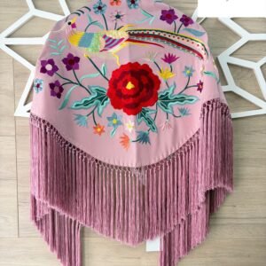 Mantón alhelí rosa empolvado