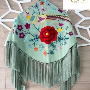 Mantón alhelí verde menta