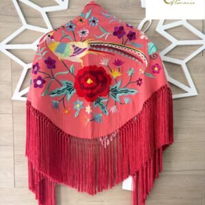 Mantón alhelí coral