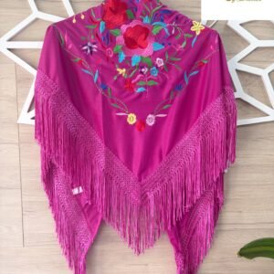 Mantón Farruca buganvilla bordado en colores