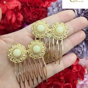 Peina doble círculo beige
