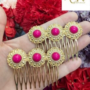 Peina triple círculo dorado y fucsia