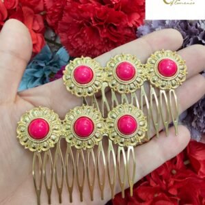 Peina triple círculo dorado y fucsia