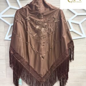 Mantón Farruca marrón bordado marrón