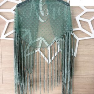 Mantón plumeti verde jabonoso