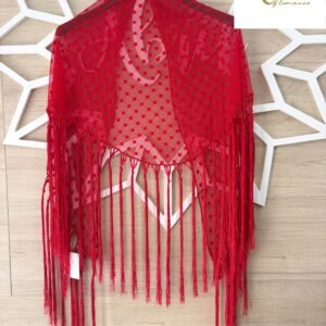 Mantón plumeti rojo
