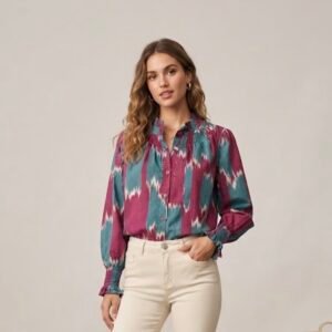 Camisa estampada burdeos
