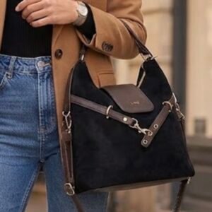Bolso/Mochila antelina negro