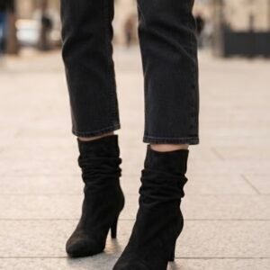 Botines arrugados negro