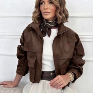 Bomber antelina marrón chocolate