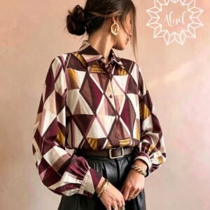 Camisa estampada burdeos