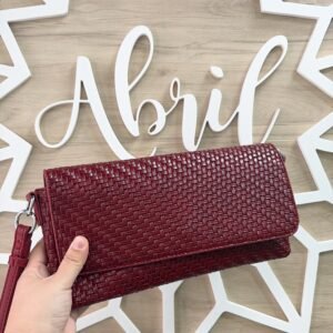 Bolso/cartera trenzada burdeos