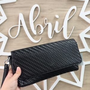 Bolso/cartera trenzada negro